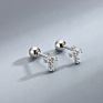 S925 Sterling Silver Cross Luxury Ins Earrings Ear Versatile Silver Stud Earrings for Women