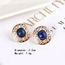 Semi-Precious Stones Peacock Malachite Turquoise Pearl Shell Button Stud Earrings for Women Daily Opal Earrings Outfit Jewelry
