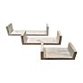 Set of 3 Floating U Shape Decorative Modern Black Wood Nordic Curved Wall Shelf For