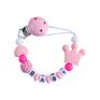 Silicone Baby Pacifier Clip Handmade Free Personalized Crochet Beads Silicone Crown Pacifier Chain Holder Baby Safe Teething