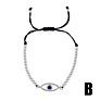 Silver Diamond Drawstring Blue Evil Eyes Adjustable Lucky Amulet Bracelet