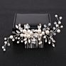 Silver Pearl Crystal Wedding Hair Combs Hair Accessories Bride Bridesmaid Jewelry for Women