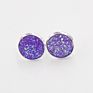 Silver Plating Stud Resin Druzy Drusy Earrings 12Mm Resin Cabochon Earrings for Women Jewelry Gift