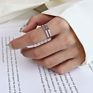 Simple Double-Layer Multi-Layer Plain Titanium Steel 18K Gold Ring for Men and Women Couples