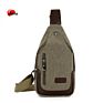 Single Shoulder Men Chest Bag Khaki Insulated Canvas Retro Travel Crossbody Sling Bag for Daily Use