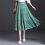 Spring Autumn and Chiffon Skirt Women's Long Skirt High Waist A-Line Skirt