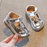 Spring Dress Toddler Baby Genuine Leather Ballet T Bar Sliver and Gold Baby Shoes