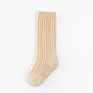 Spring Knee High Girl Socks Kids Solid Plaid Color Cable Knit Cotton Infant over Knee Socks