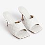 2020 New Arrival Tropez Sqaure Toe Quilted Heeled Mule