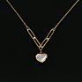 Stainless Steel 18K Gold Jewelry Woman Shell Fresh Water Pearl Bracelet Set Heart Adjustable Pendant Chain Necklace for Girls
