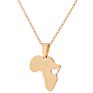 Stainless Steel Africa Map Necklace Hollow Geometric Heart Pendant Clavicle Chain