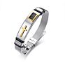 Stainless Steel Cross Christian Mesh Bracelet Men