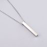 Stainless Steel Engraved Logo Square Strip 3D Gold Plated Vertical Personalized Bar Pendant Necklace