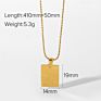 Stainless Steel Non Tarnish Inspirational Message Words Engraved Square Pendant Necklace