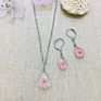 Stainless Steel Resin Dried Flower Necklace Jewelry Sets,Teardrop Pressed Flower Pendant Necklace for Children Women Jewelry