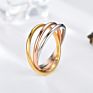 Stainless Steel Ring Triple Interlocked Rolling High Polish Ring Design