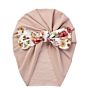 Style Baby Hats Lovely Newborn Printed Bow Milk Silk Stretchy Children's Hat Knot Bonnet Infant Turban