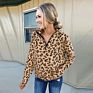 Stylish Half Zip Leopard Pullover Women Sweatshirt