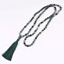 Tassel necklacea agate stone 108 mala beads