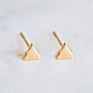 Teen Girls Minimalist Simple Style Triangle Shape Geometric Small 14K Gold Stud Earring Stainless Steel