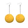 Temperament Chain Long Wool Ball Pom Pom Earrings Women's Earrings for Women