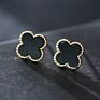 The Most Popular 925 Sliver Four Leaf Clover Flower Stud Earrings