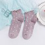 Thin Cotton Love Heart Teen Women Ruffle Socks Women Socks Low Ankle Black