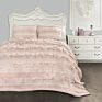 Three-Piece Ruffled Lace Cotton Bed Sheet in Bedsheets Bedding Set Double Size