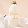 Three-Piece Scarf Hat Set Baby Girls Children Pompon Beanies Knitted Hats Kids Warm Wool Crochet Caps Unisex