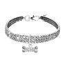 Three-Row Elastic Large Rhinestone Bone Diamond Pet Collar Jewelry Cat and Dog Rhinestone Necklace