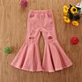 Toddler Little Girls Denim Pants Bell Bottom Jeans Trousers for 2-7 Years Kids