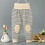 Toddler Striped High Waisted Trousers Knitted Baby Leggings Soft Cotton Warm Outfit Bottoms Pant Wm308