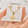Trending Stainless Steel Irregular Design Geometric Animals Necklace Set Two-Piece Earring Necklaces Sets