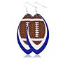 Trending Unique Rugby Football Sports Earings Water Drop Glitter Leather Teardrop Earrings Women