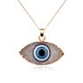 Turkish Personality Alloy Crystal Luck Evil Eyes Pendant Necklace