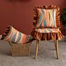 Two Sizes Decorative Cushion Euro Throw Pillow Cover Ruffles Jacquard Velvet Cushion Covers