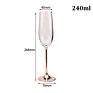 Unique Luxury Fancy round Handmade Electroplated Crystal Rose Gold Stemmed Wine Glass Cocktail Champagne Glasses Goblet Glasses