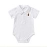 Unisex Polo Collar Solid Color Triangle Rompers Short-Sleeved Attire