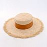 Upf50 Women Wide Brim Straw Panama Roll up Hat Fedora Beach Sun Hat