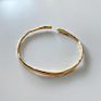 Vianrla 925 Sterling Silver Cuff Bracelet Hammered Silver Gold Plated Bangle