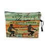 Vintage Beach Scenery Print Women Travel Storage Bag Linen Cloth Toiletries Organize Cute Cosmetic Bag Portable Make up Pouch