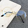 Vintage round Metal Frame Blue Light Blocking Personality College Style Clear Lens Eye Glasses