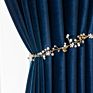White Elegance Interior Thermal Insulated Double Panel Blackout Curtains Soft Velvet Curtain for Bedroom