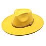 Wide Brim Fall Color Wool Felt Fedora Hats Cotton Polyester Dark Color Solid Plain Jazz Hat 9Cm 9.5Cm Brim