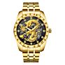 Wlisth Luxury Men Watch Gold Dragon Stainless Steel Quartz Watches Waterproof Wristwatches