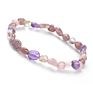 Women Amethyst Ruby Quartz Amazonite Tourmaline Mixed Gemstones Nuggets Beads Stretch Bracelet Beads for Jewelry Making