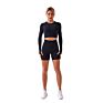 Women Athletic Wear High Stretch Fitness Yoga Wear Workout Two Piece Sports Seamless Long Sleeve Crop Top and Bike Shorts Sets