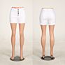 Women Casual High Waisted Short Mini Button Black White Shorts