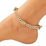 Women Gift 14K Gold Plated Sequins Design Cute Tennis Butterfly Anklet Gold