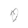 Women Gold Plated Rings Heart Triangle Pear Shape Rings Silver Ring